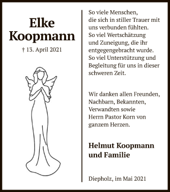 Todesanzeige von Elke Koopmann von SYK