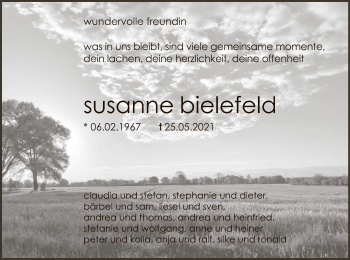 Todesanzeige von Susanne Bielefeld von SYK