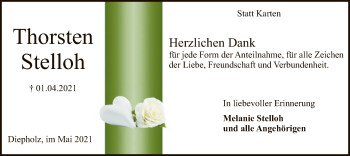Todesanzeige von Thorsten Stelloh von SYK