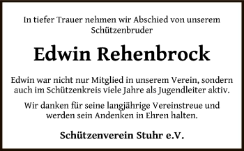 Todesanzeige von Edwin Rehenbrock von SYK
