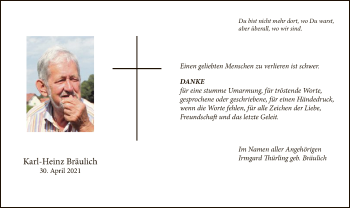Todesanzeige von Karl-Heinz Bräulich von SYK