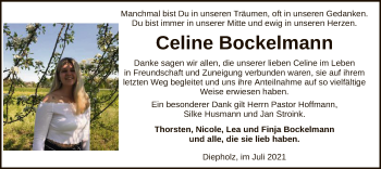 Todesanzeige von Celine Bockelmann von SYK