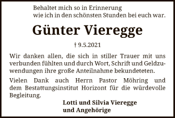 Todesanzeige von Günter Vieregge von SYK