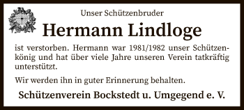 Todesanzeige von Hermann Lindloge von SYK