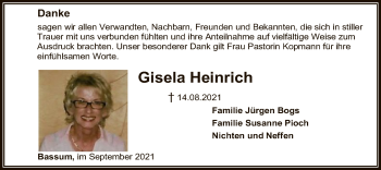 Todesanzeige von Gisela  von SYK