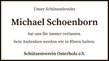 Todesanzeige von Michael Schoenborn von SYK