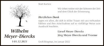 Todesanzeige von Wilhelm Meyer-Diercks von SYK