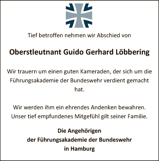 Todesanzeige von Guido Gerhard Löbbering von SYK