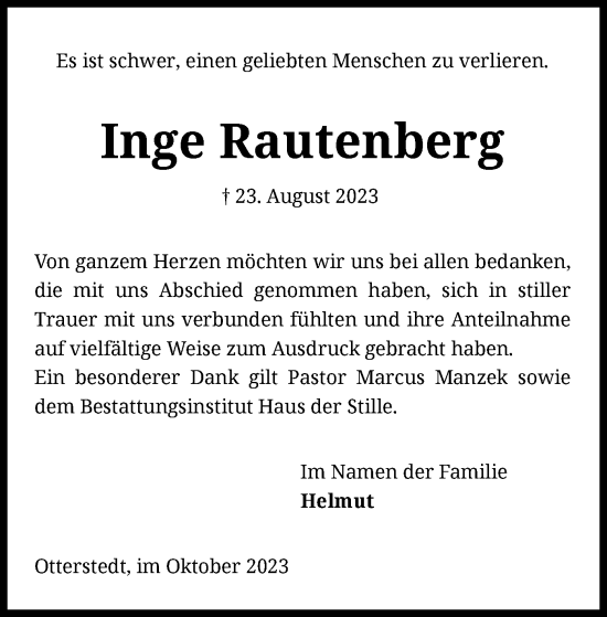 Todesanzeige von Bruno Paul von SYK