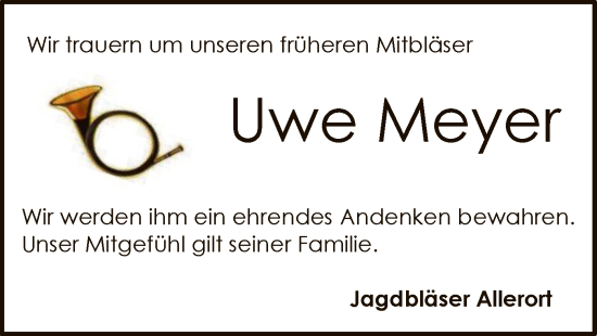 Todesanzeige von Uwe Meyer von SYK