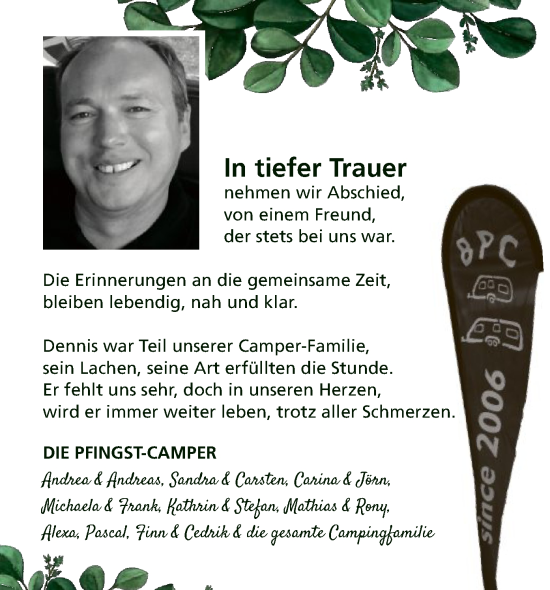 Todesanzeige von Dennis  von SYK