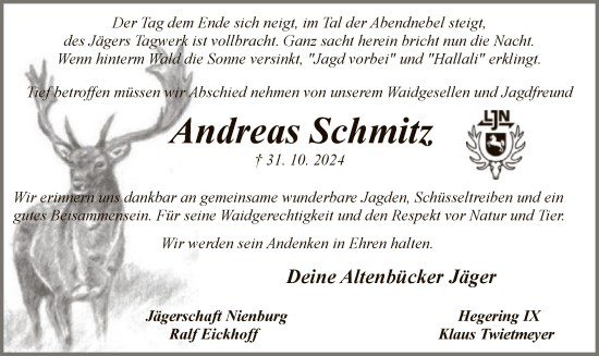 Todesanzeige von Andreas Schmitz von SYK