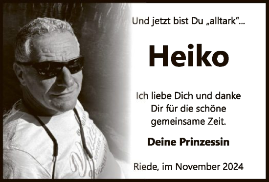 Todesanzeige von Heiko  von SYK