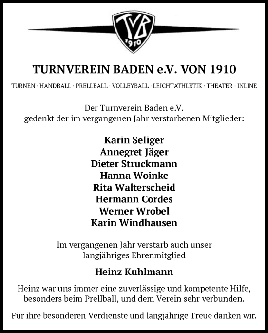 Todesanzeige von In Gedenken  von SYK