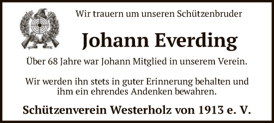 Todesanzeige von Johann Everding von SYK