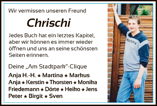 Todesanzeige von Chrischi  von SYK