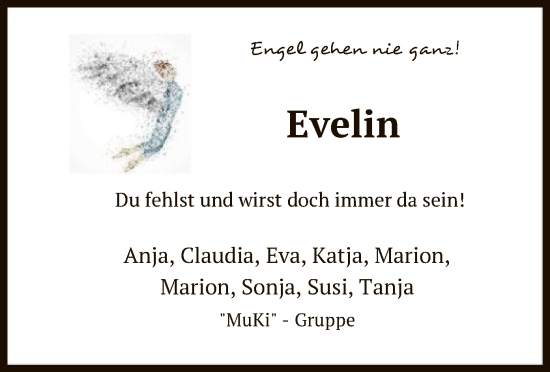 Todesanzeige von Evelin  von SYK