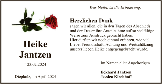 Todesanzeige von Heike Jantzen von SYK