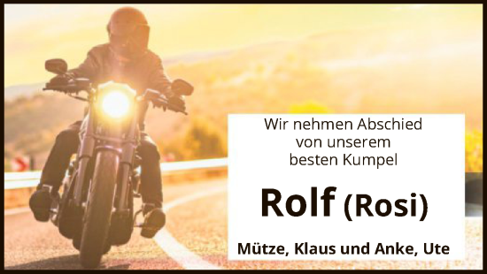 Todesanzeige von Rolf  von SYK