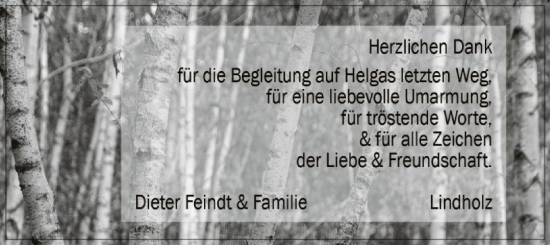 Todesanzeige von Helga  von SYK
