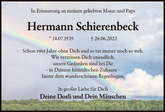 Todesanzeige von Hermann Schierenbeck von SYK