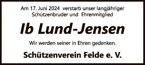 Todesanzeige von Ib Lund-Jensen von SYK