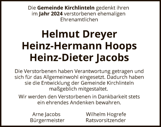 Todesanzeige von In Gedenken von SYK