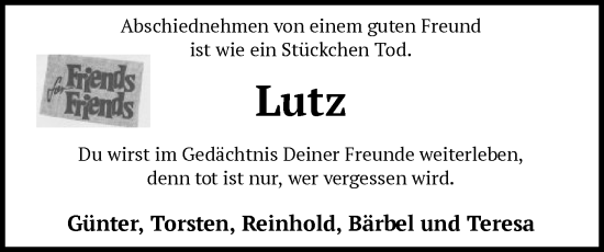 Todesanzeige von Lutz  von SYK