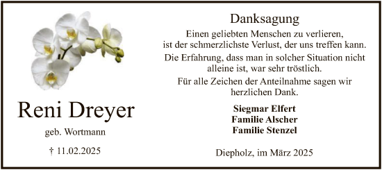 Todesanzeige von Reni Dreyer von SYK