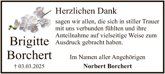 Todesanzeige von Brigitte Borchert von SYK