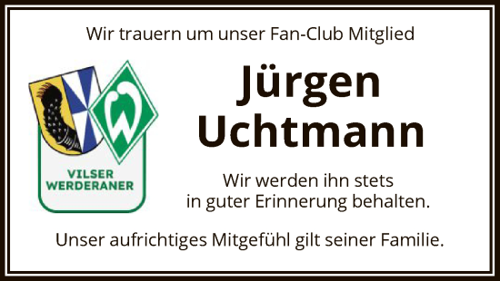 Todesanzeige von Jürgen Uchtmann von SYK