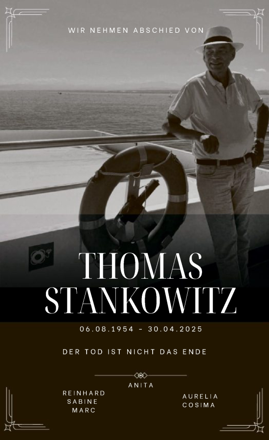 Todesanzeige von Thomas Stankowitz von SYK
