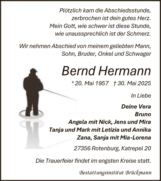 Todesanzeige von Bernd Hermann von SYKR