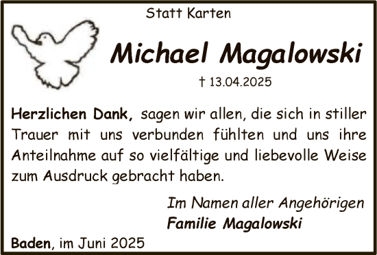 Todesanzeige von Michael Magalowski von SYKS