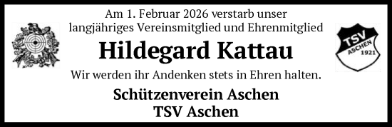 Todesanzeige von Hildegard Kattau von SYKS