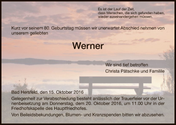 Todesanzeige von Werner  von Hersfeld
