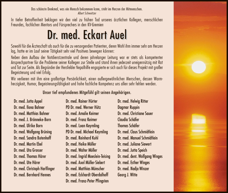 Traueranzeige für Eckart Auel vom 03.02.2018 aus Hersfeld