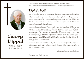 Todesanzeige von Georg Dippel von Hersfeld