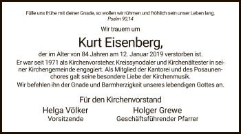 Todesanzeige von Kurt Eisenberg von Hersfeld