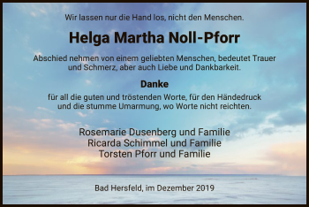Todesanzeige von Helga Martha Noll-Pforr von Hersfeld