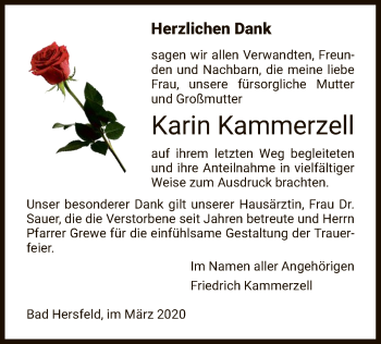 Todesanzeige von Karin Kammerzell von Hersfeld