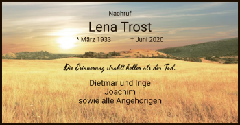 Todesanzeige von Lena Trost von HZ