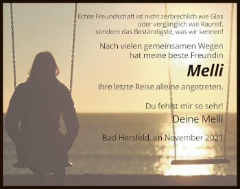 Todesanzeige von Melli  von HZ