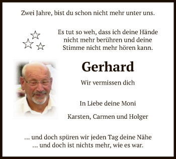 Todesanzeige von Gerhard  von HZ