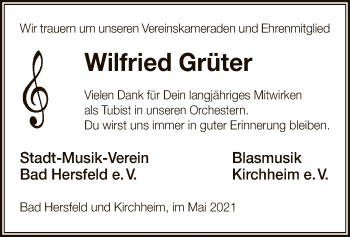 Todesanzeige von Wilfried Grüter von HZ