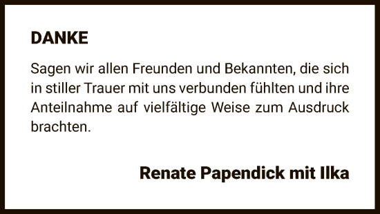 Todesanzeige von Danke  von HZ