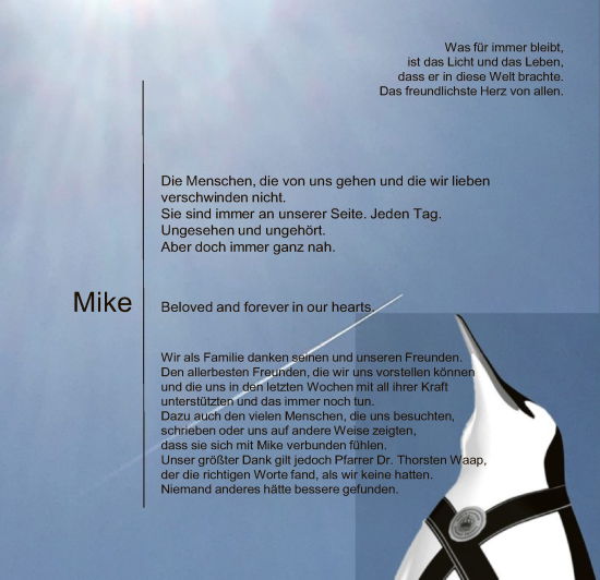 Todesanzeige von Mike  von HZ