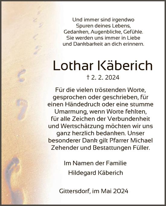 Todesanzeige von Lothar Käberich von HZ
