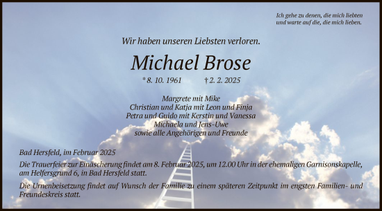 Todesanzeige von Michael Brose von HZ