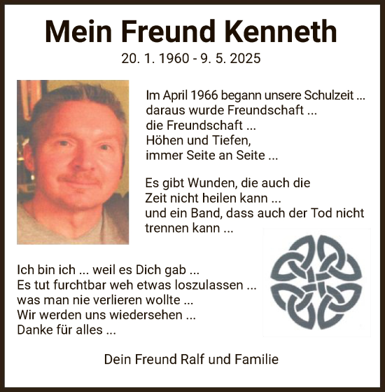 Todesanzeige von Kenneth Reuber von HZ